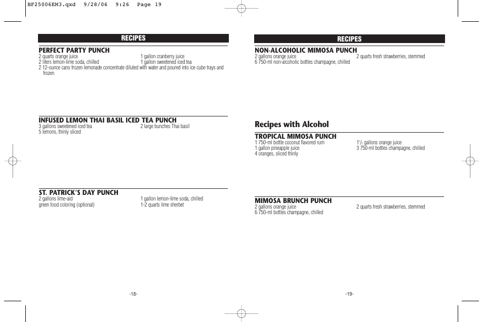 Recipes with alcohol | Rival BF250 User Manual | Page 10 / 12