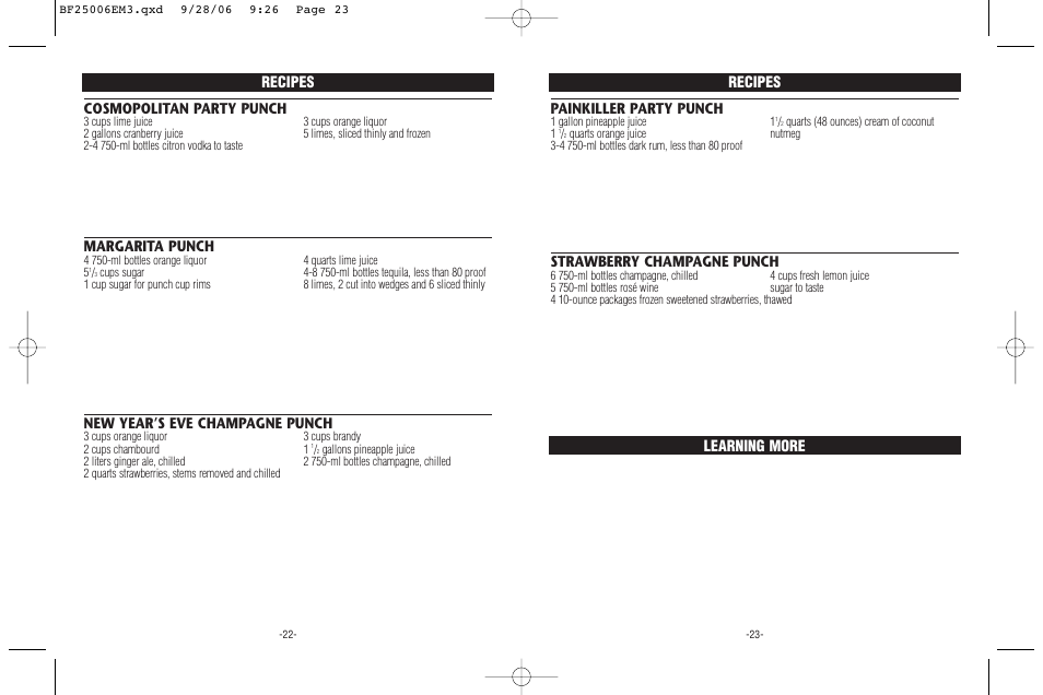 Painkiller party punch | Rival BF250 User Manual | Page 12 / 12