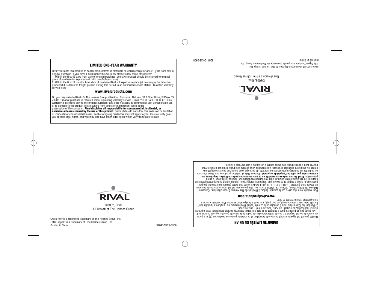 Rival 32041 C User Manual | Page 4 / 4