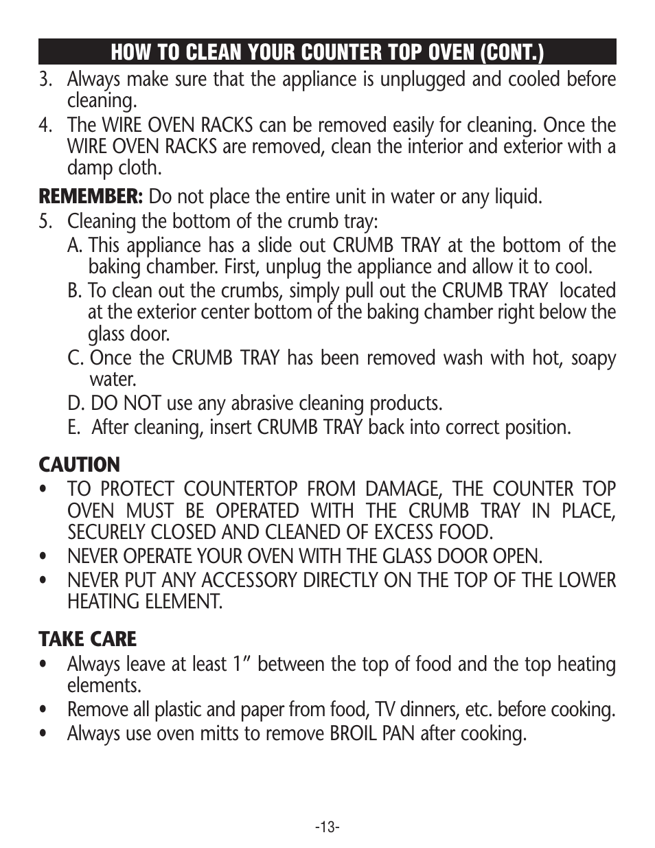 Rival CO606 User Manual | Page 13 / 28