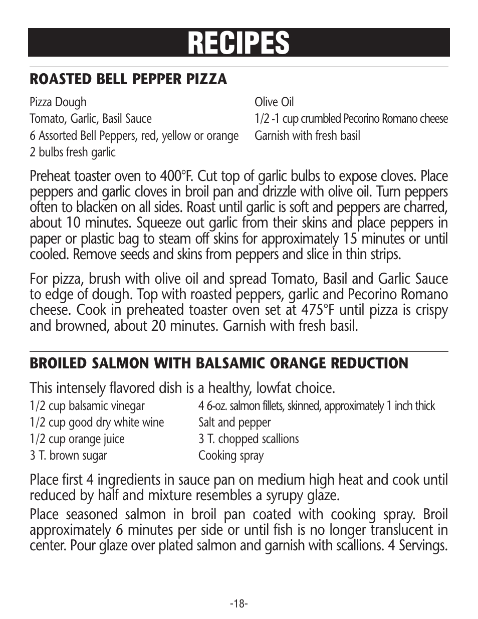 Recipes | Rival CO606 User Manual | Page 18 / 28