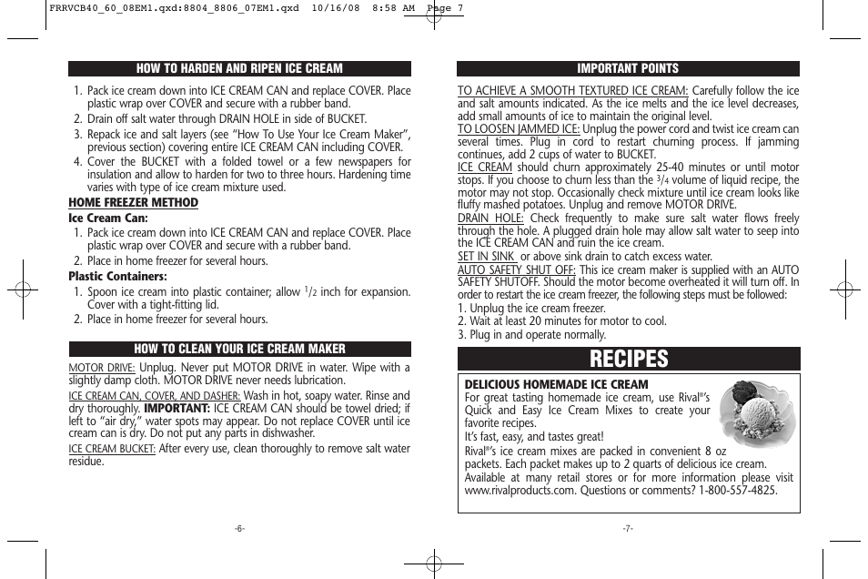 Recipes | Rival FRRVCB40/60 User Manual | Page 4 / 8