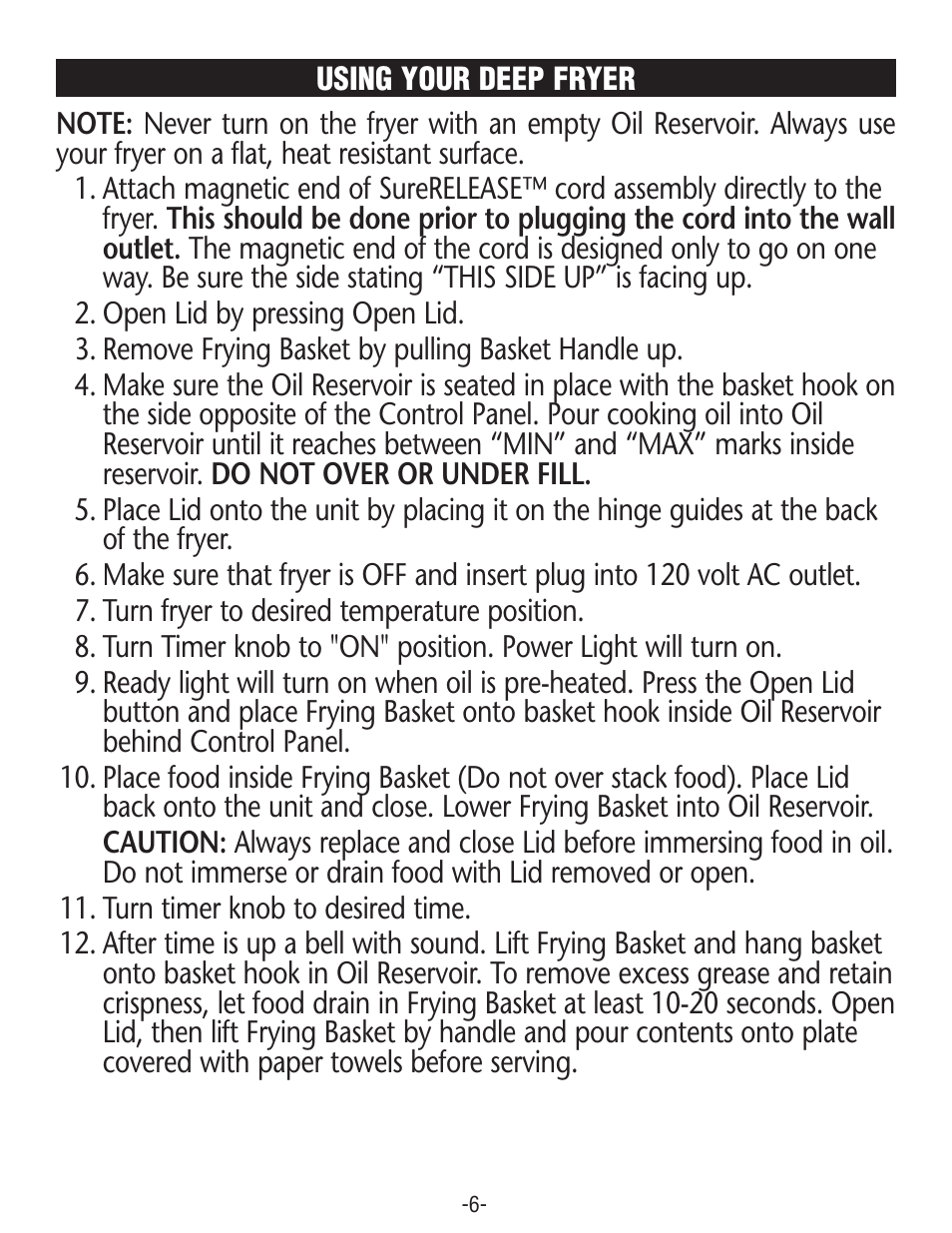 Rival CZF530 User Manual | Page 6 / 16