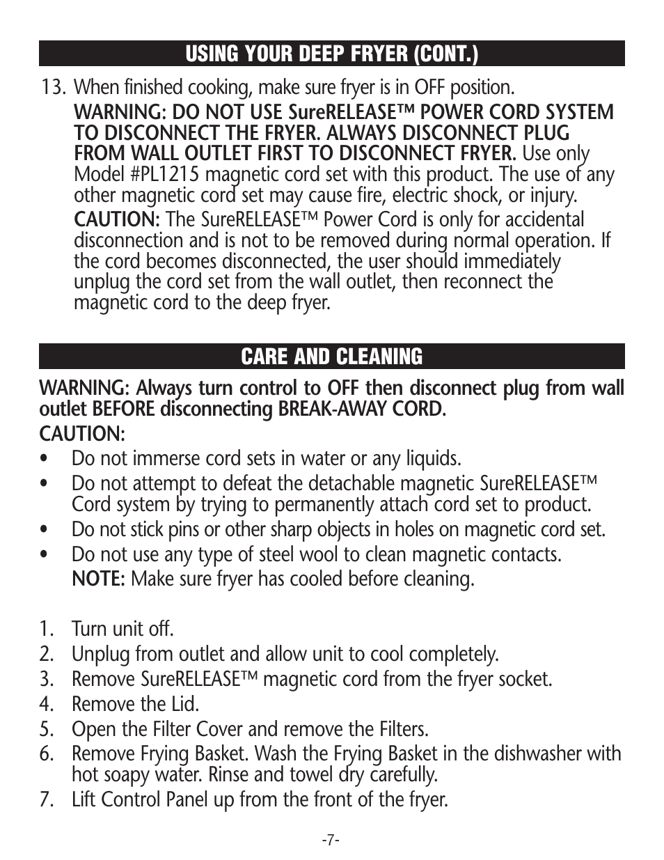 Rival CZF530 User Manual | Page 7 / 16
