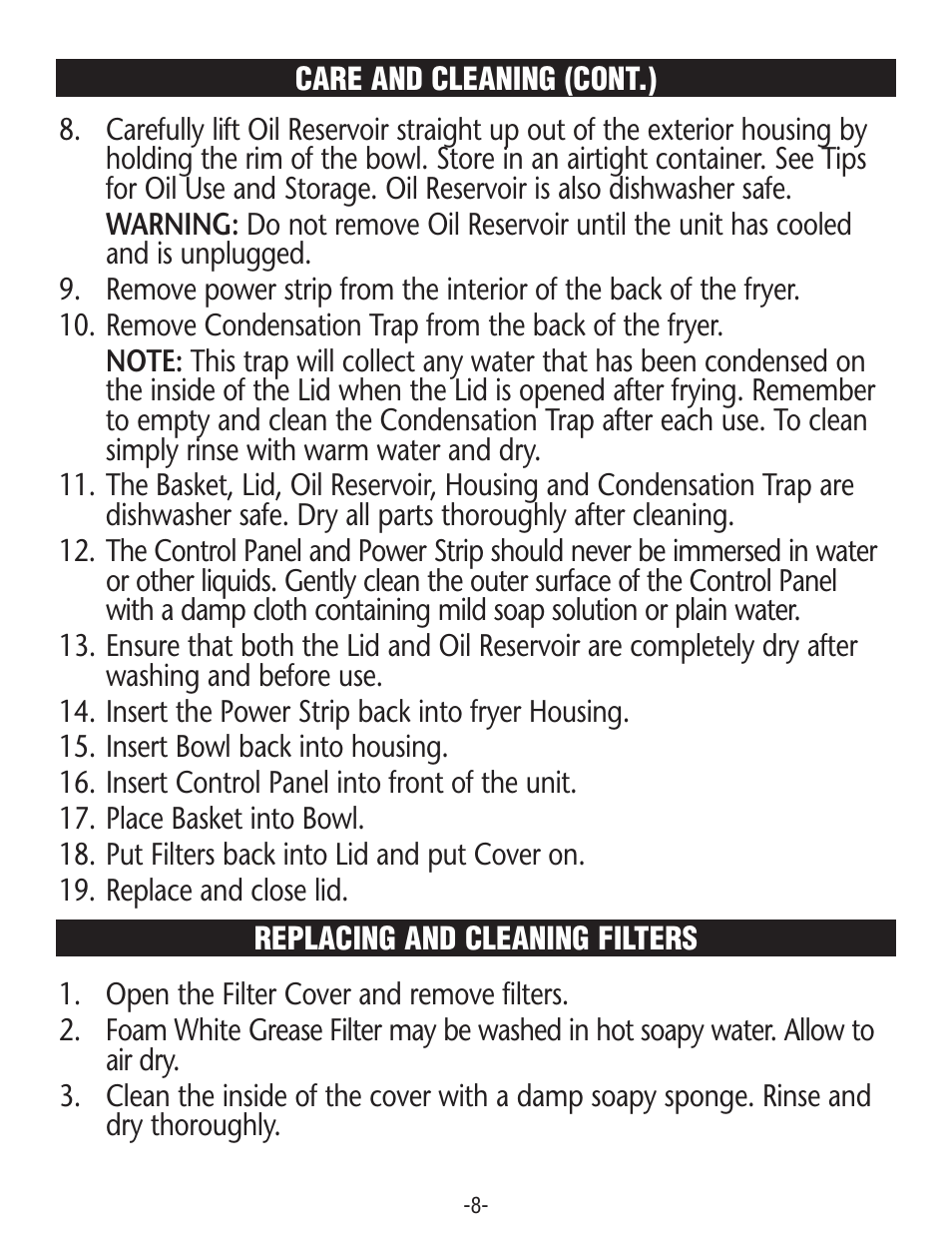 Rival CZF530 User Manual | Page 8 / 16