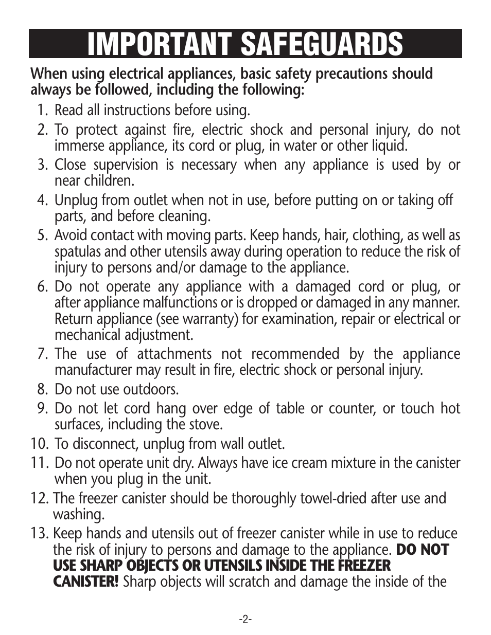 Important safeguards | Rival GC8151 User Manual | Page 2 / 20