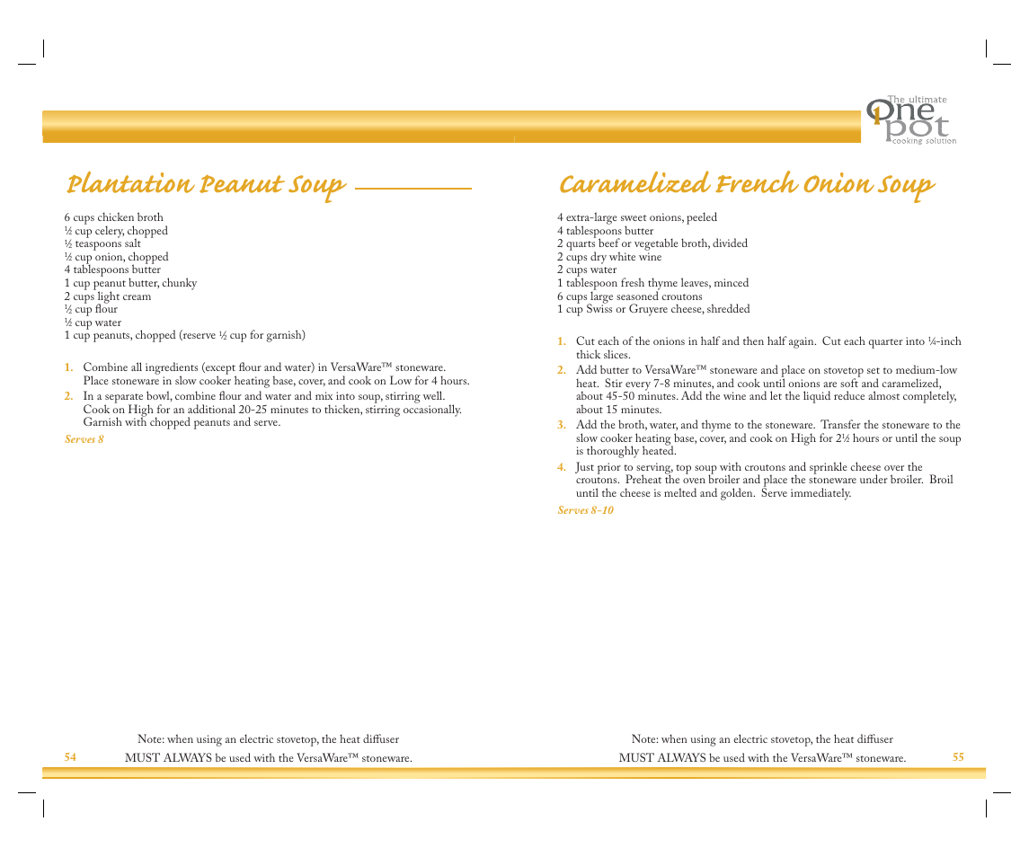 Plantation peanut soup, Caramelized french onion soup | Rival Slow Cooker User Manual | Page 29 / 33