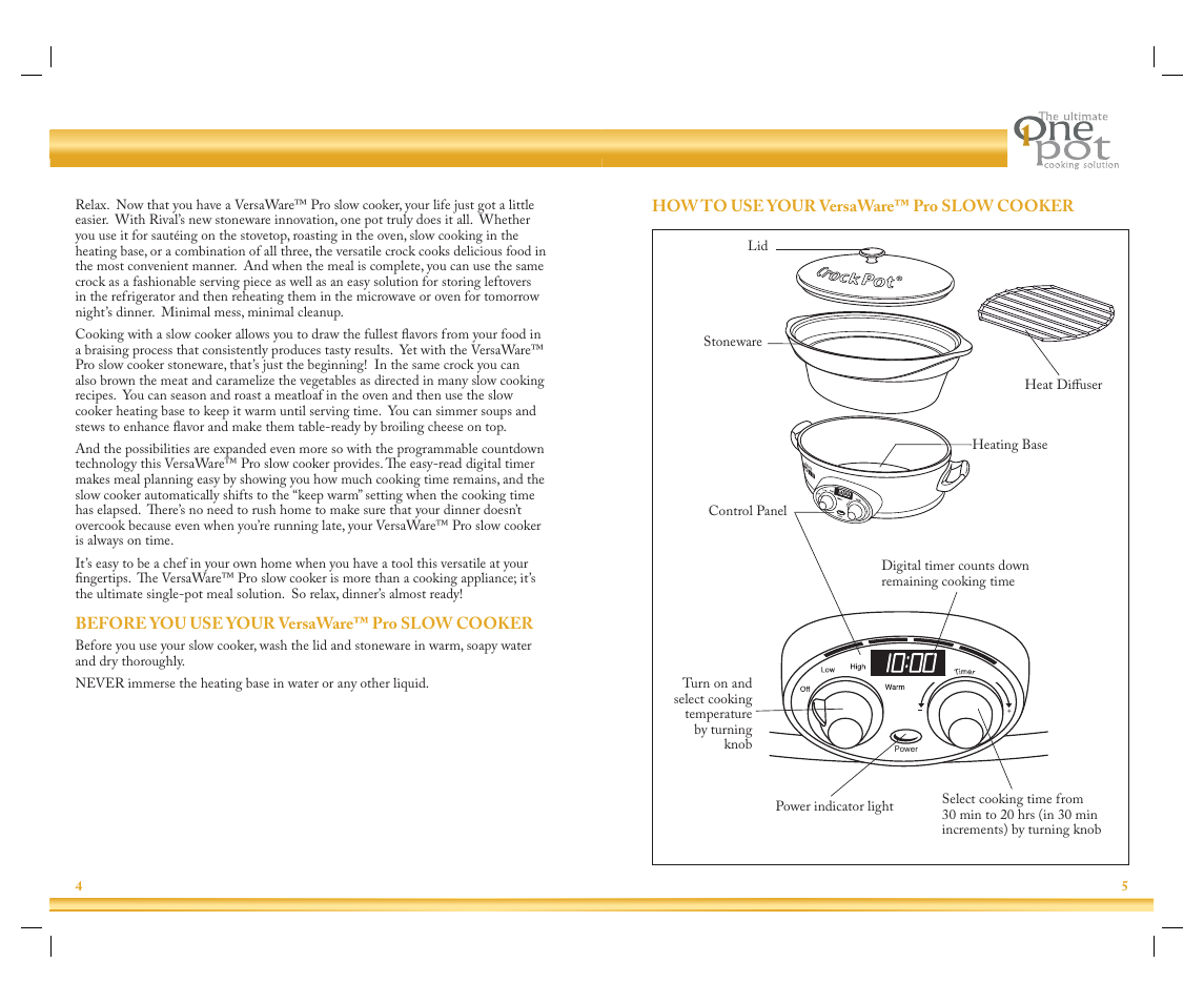 Rival Slow Cooker User Manual | Page 4 / 33