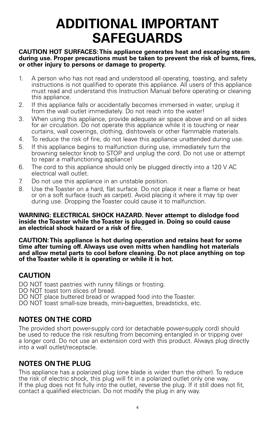 Additional important safeguards | Rival 16042 User Manual | Page 3 / 15