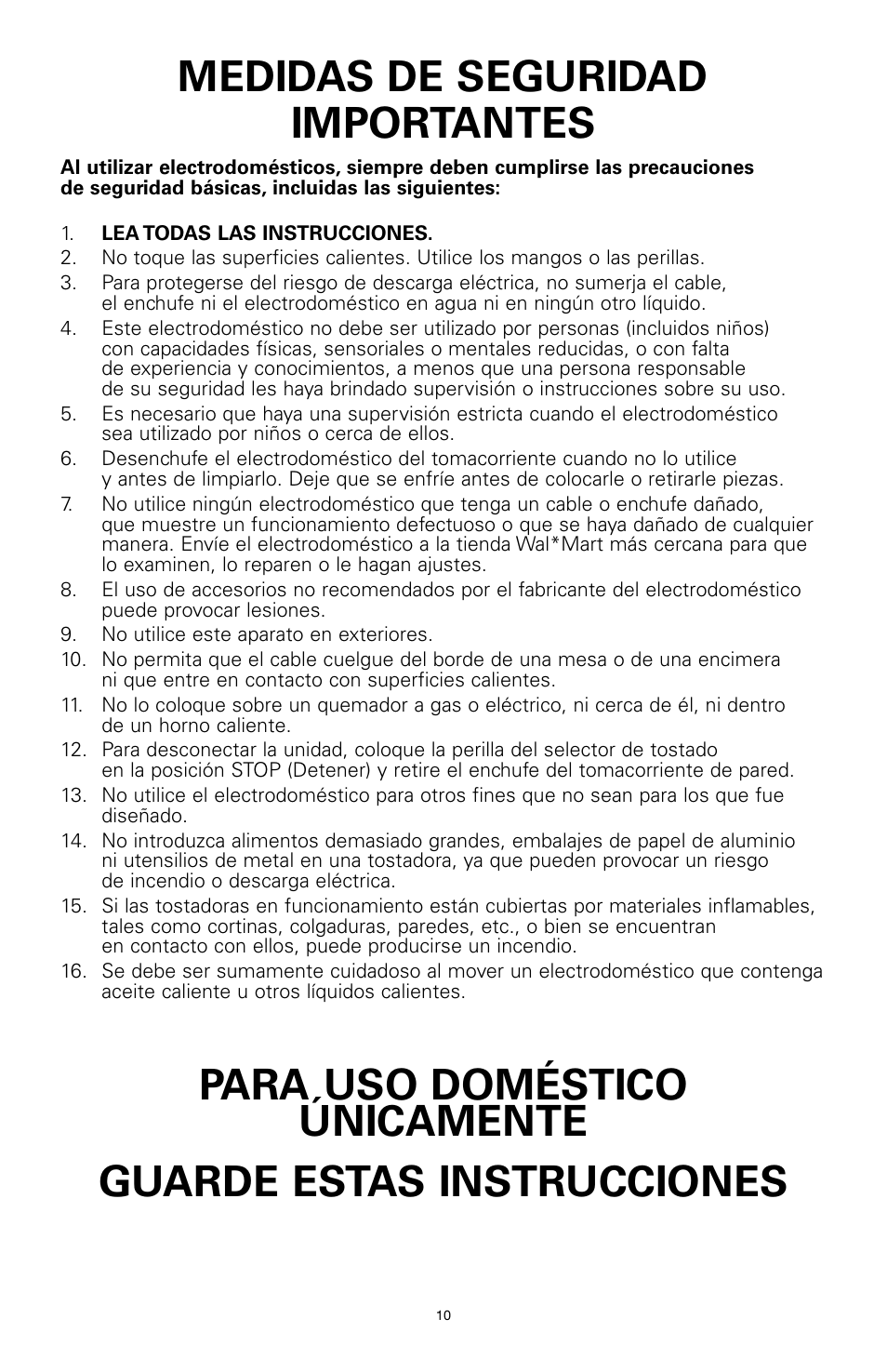 Medidas de seguridad importantes | Rival 16042 User Manual | Page 9 / 15