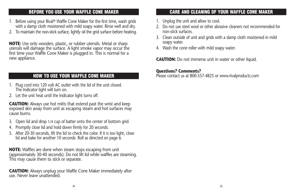 Rival WC800-WT User Manual | Page 3 / 6