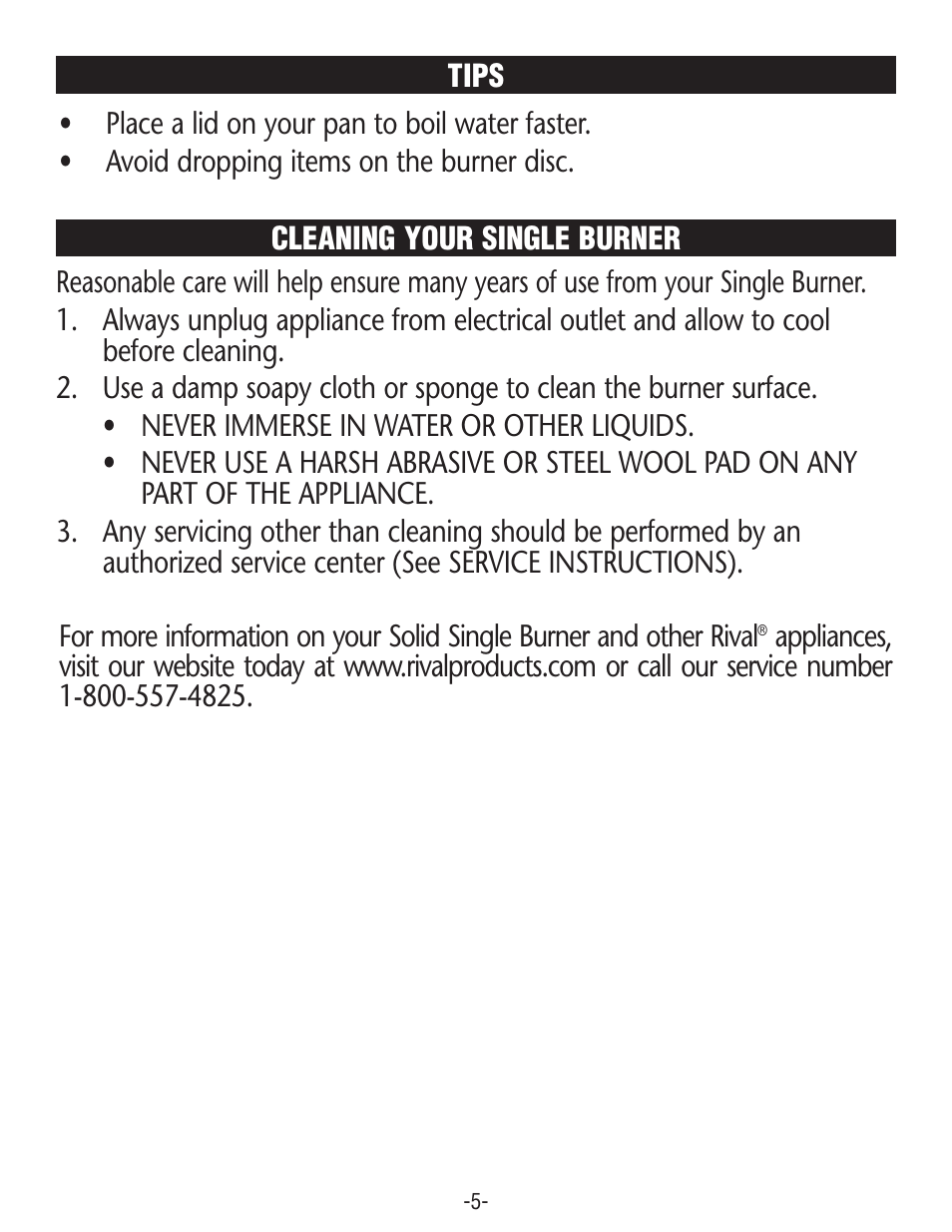 Rival SB150 User Manual | Page 5 / 8