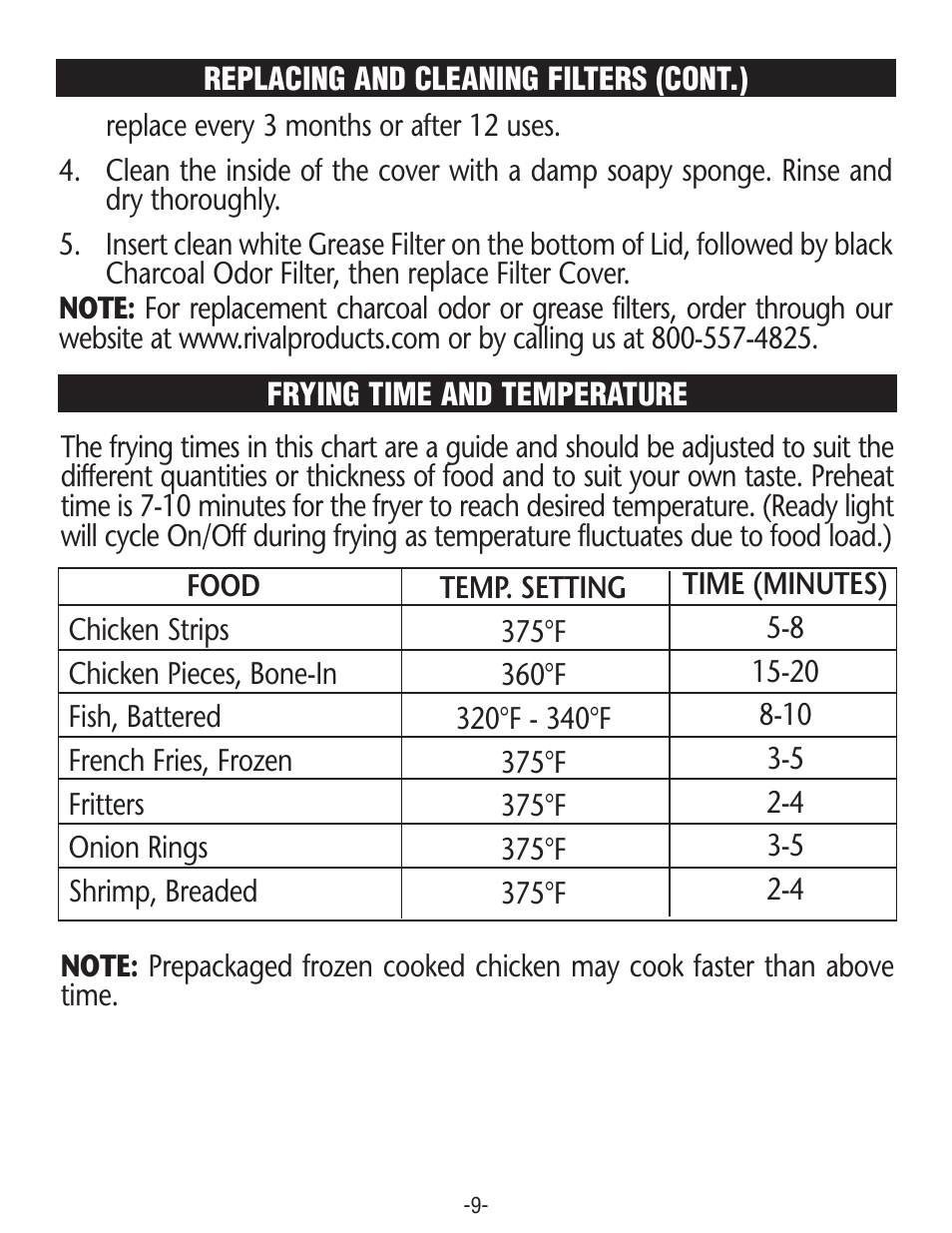 Rival SURERELEASE CF154 User Manual | Page 9 / 16