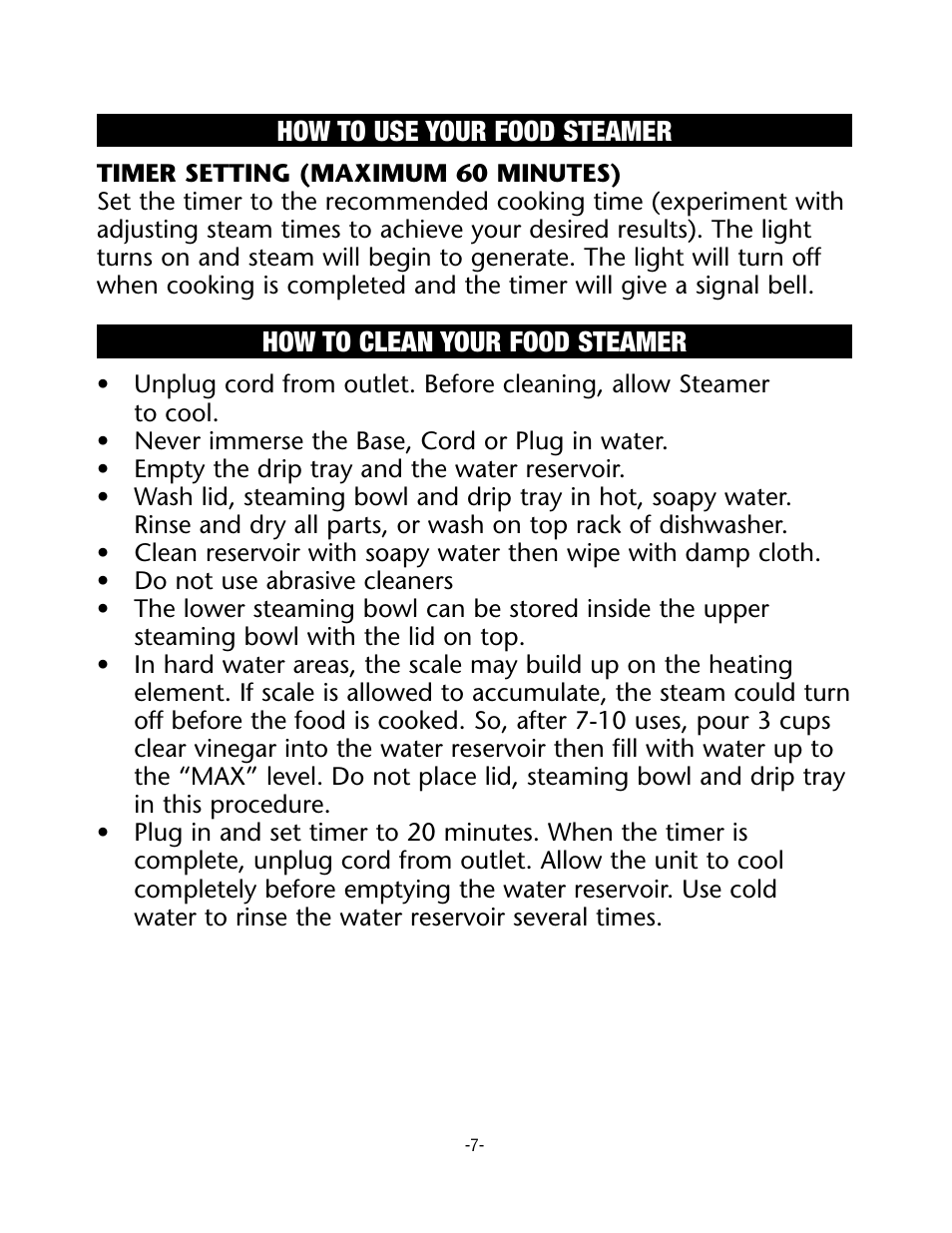 Rival CKRVSTLM20 User Manual | Page 7 / 24