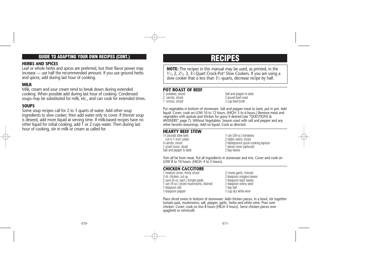 Recipes | Rival Slow Cookers User Manual | Page 6 / 11