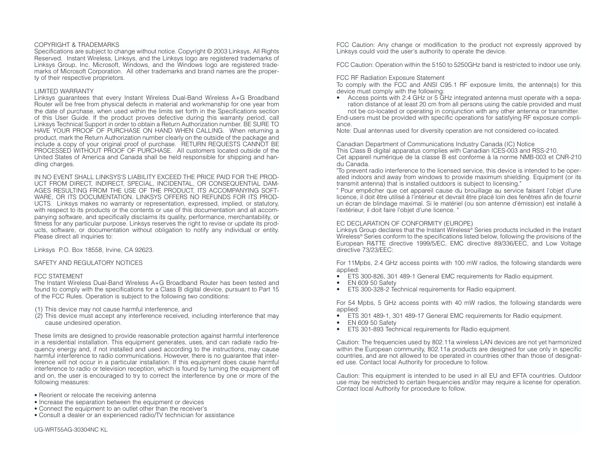 RF-Link WRT55AG User Manual | Page 2 / 62