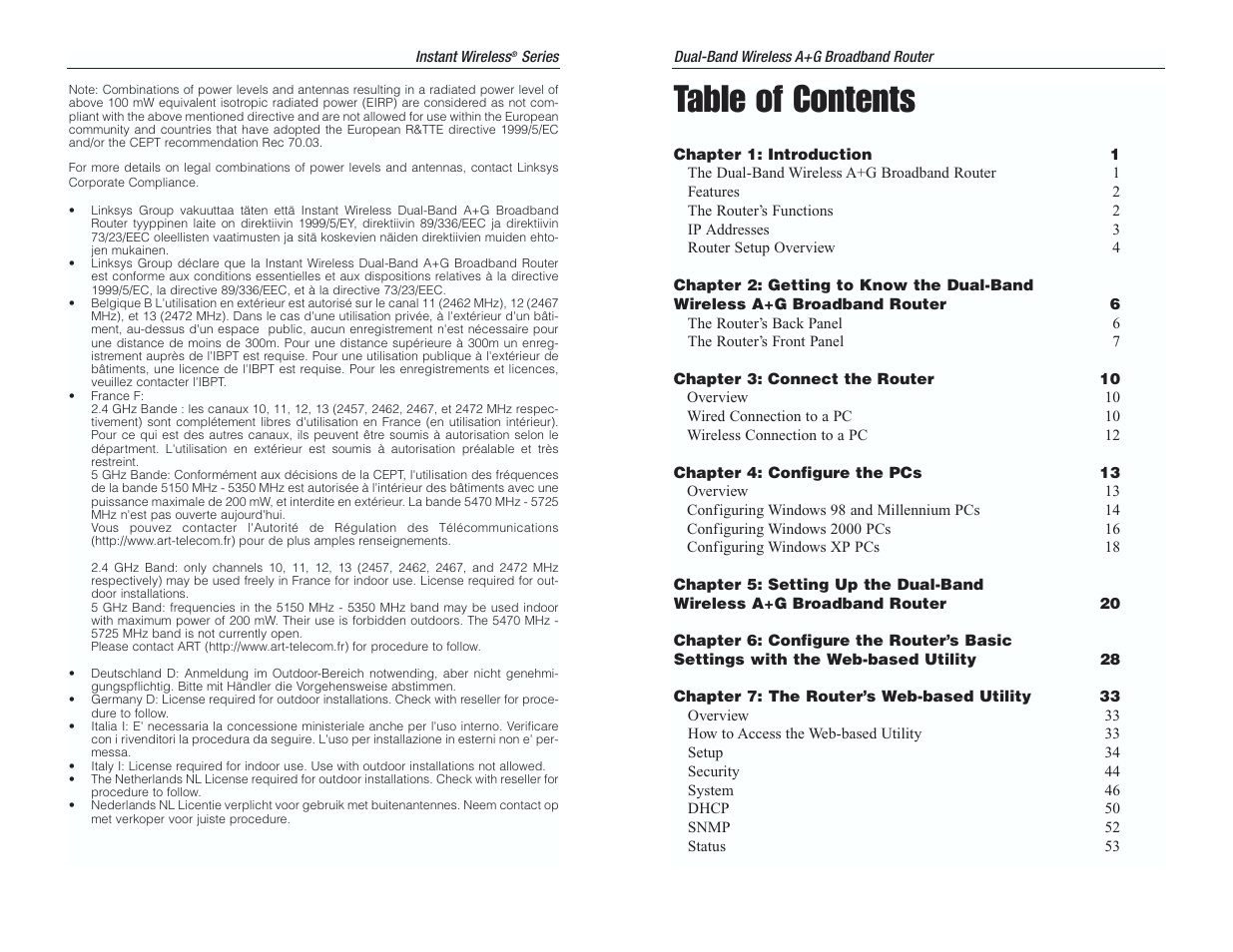 RF-Link WRT55AG User Manual | Page 3 / 62