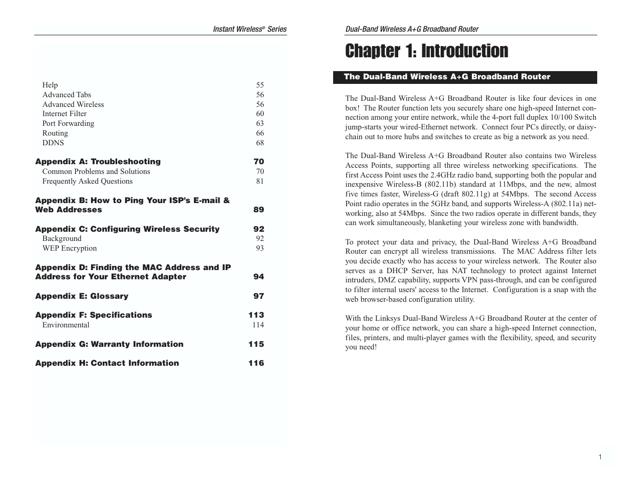 Chapter 1: introduction | RF-Link WRT55AG User Manual | Page 4 / 62