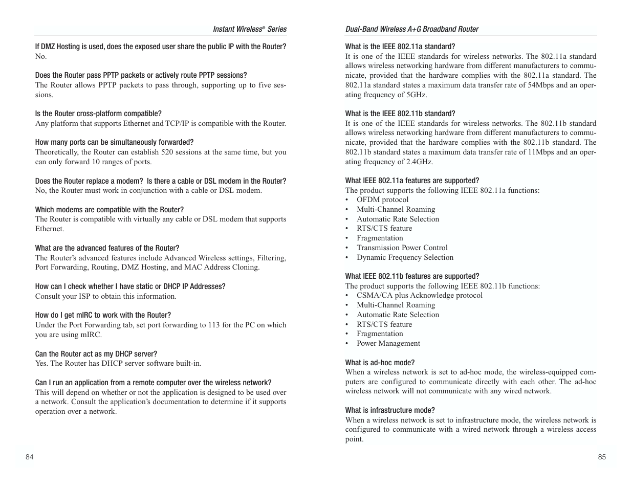 RF-Link WRT55AG User Manual | Page 46 / 62