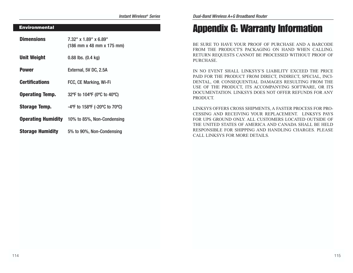 Appendix g: warranty information | RF-Link WRT55AG User Manual | Page 61 / 62