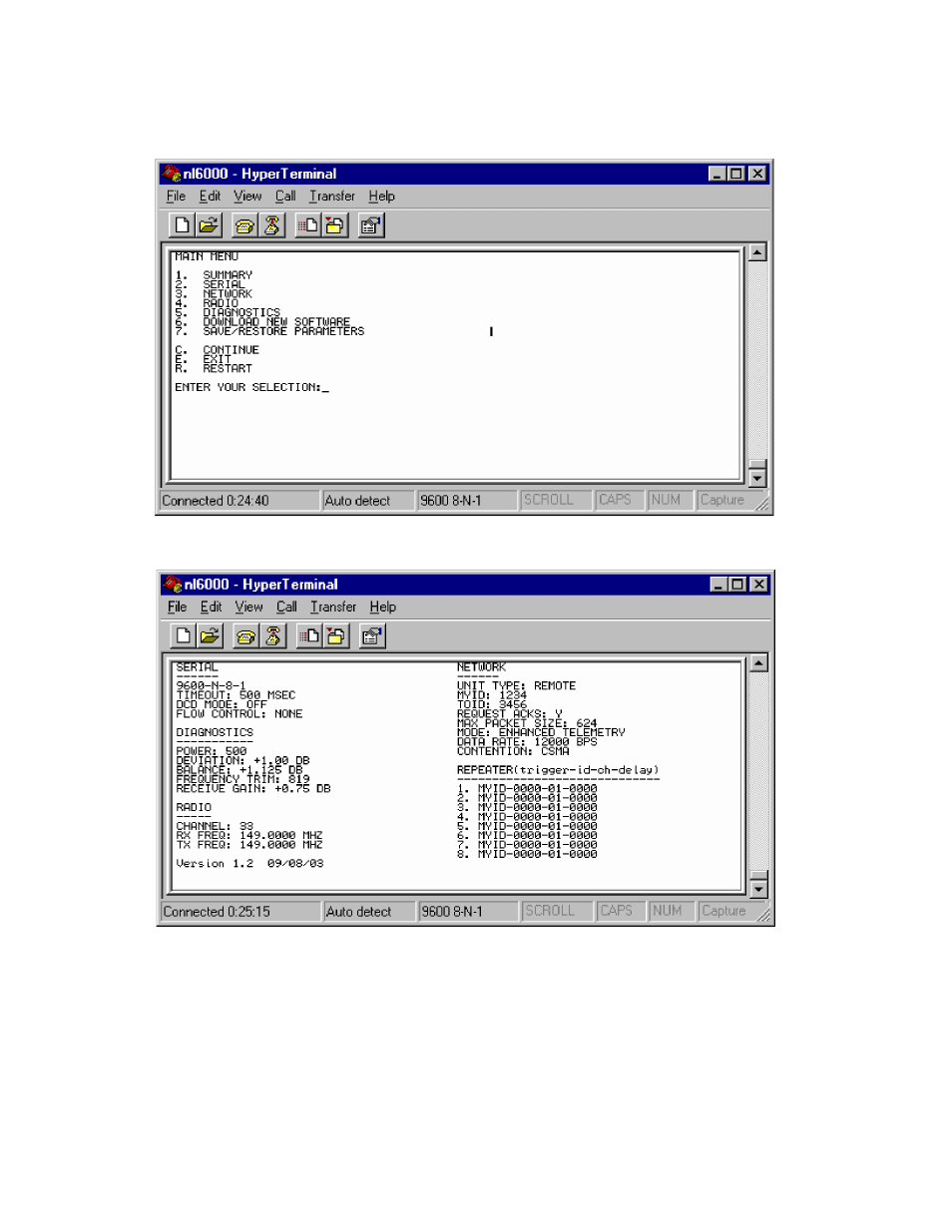 Menu quick reference | RF-Link NL6000 User Manual | Page 38 / 50