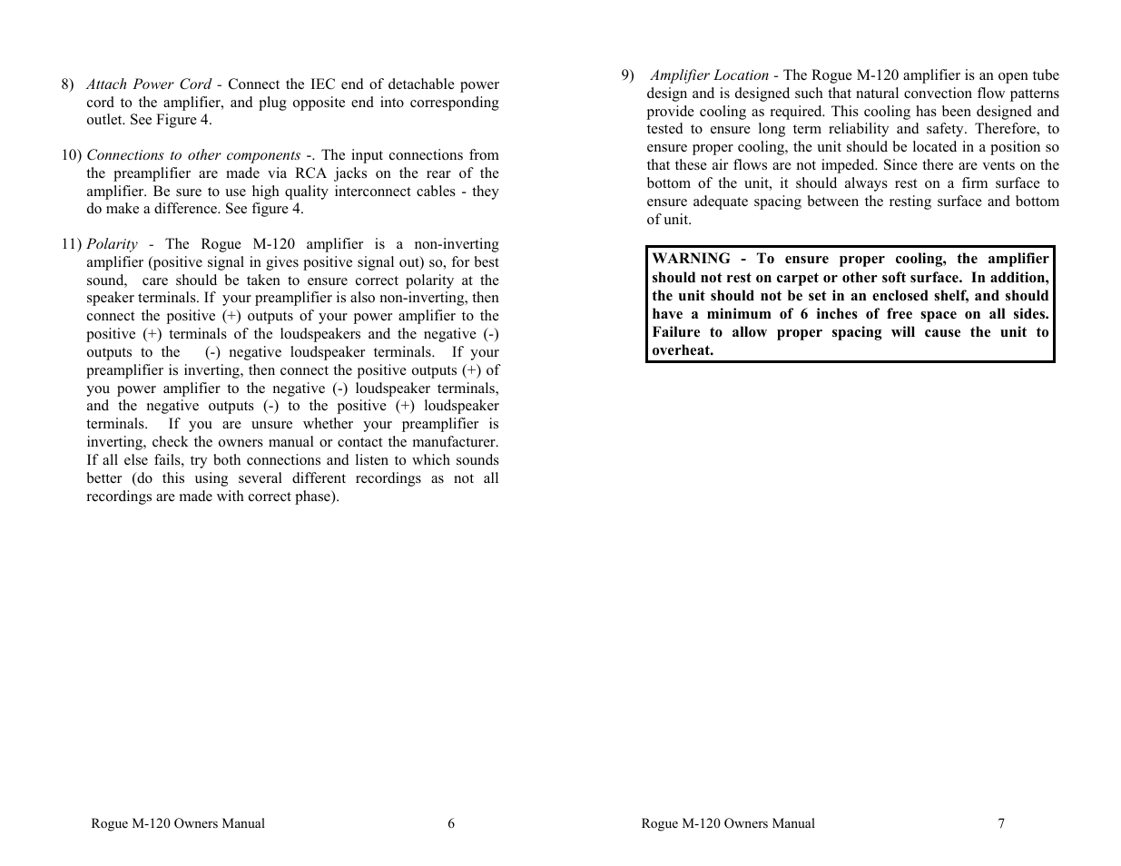 Rogue Audio M-120 User Manual | Page 8 / 16