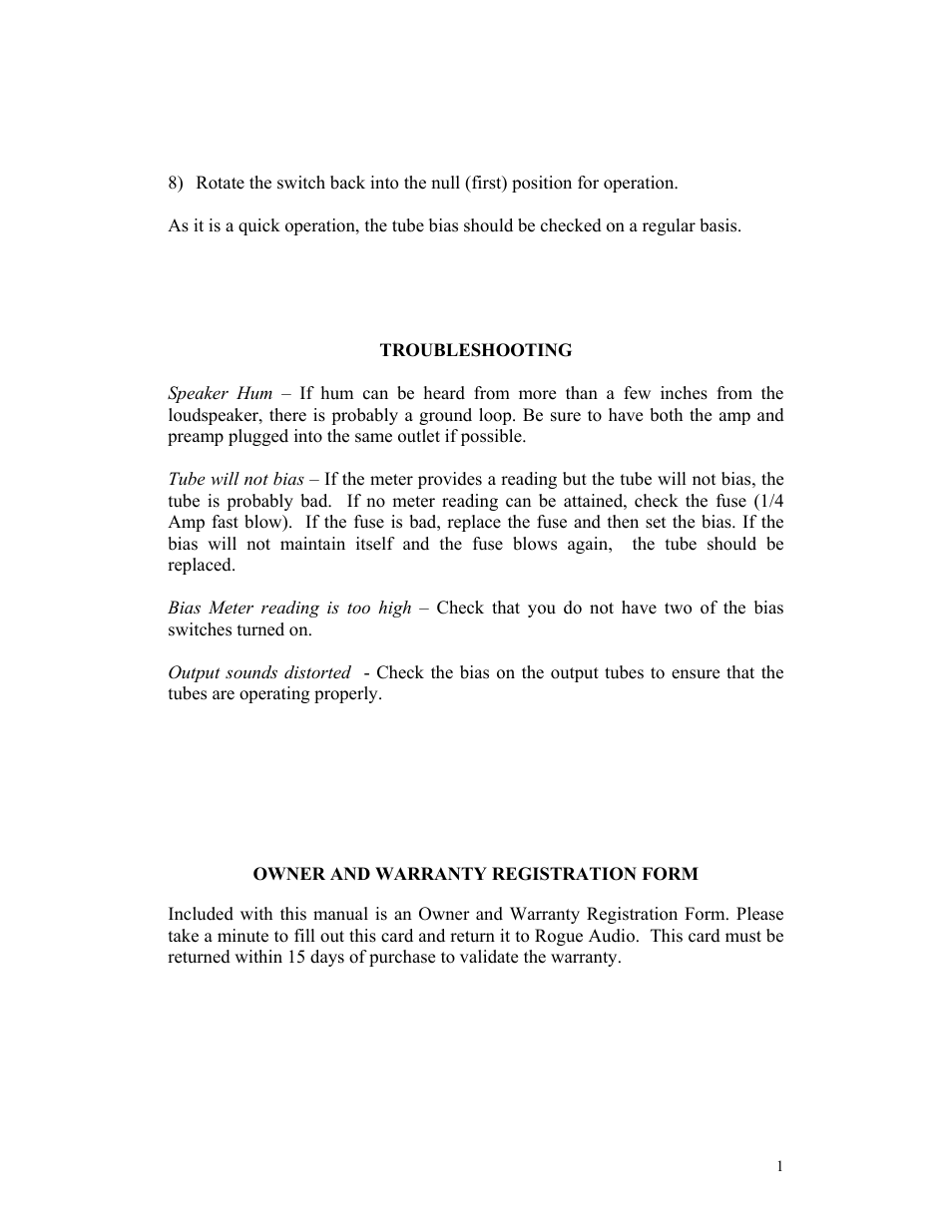 Rogue Audio Stereo 90 User Manual | Page 8 / 10