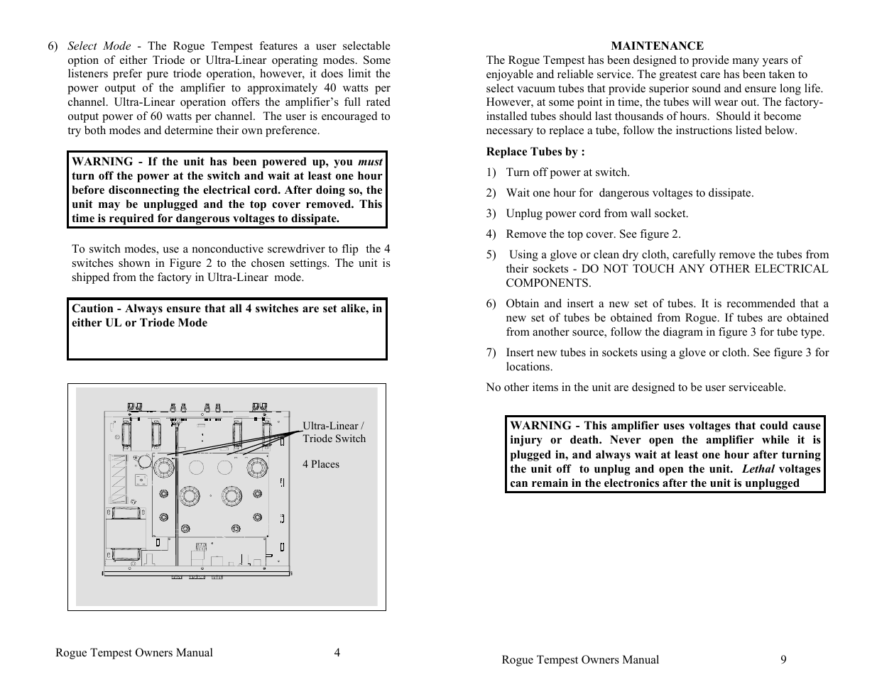 Rogue Audio Tempest Vacuum Tube Integrated Amplifier User Manual | Page 11 / 16