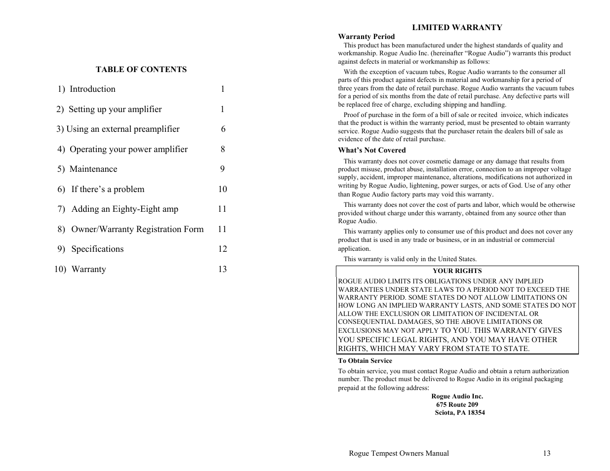Rogue Audio Tempest Vacuum Tube Integrated Amplifier User Manual | Page 15 / 16