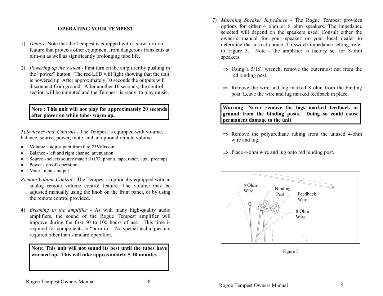 Rogue Audio Tempest Vacuum Tube Integrated Amplifier User Manual | Page 7 / 16