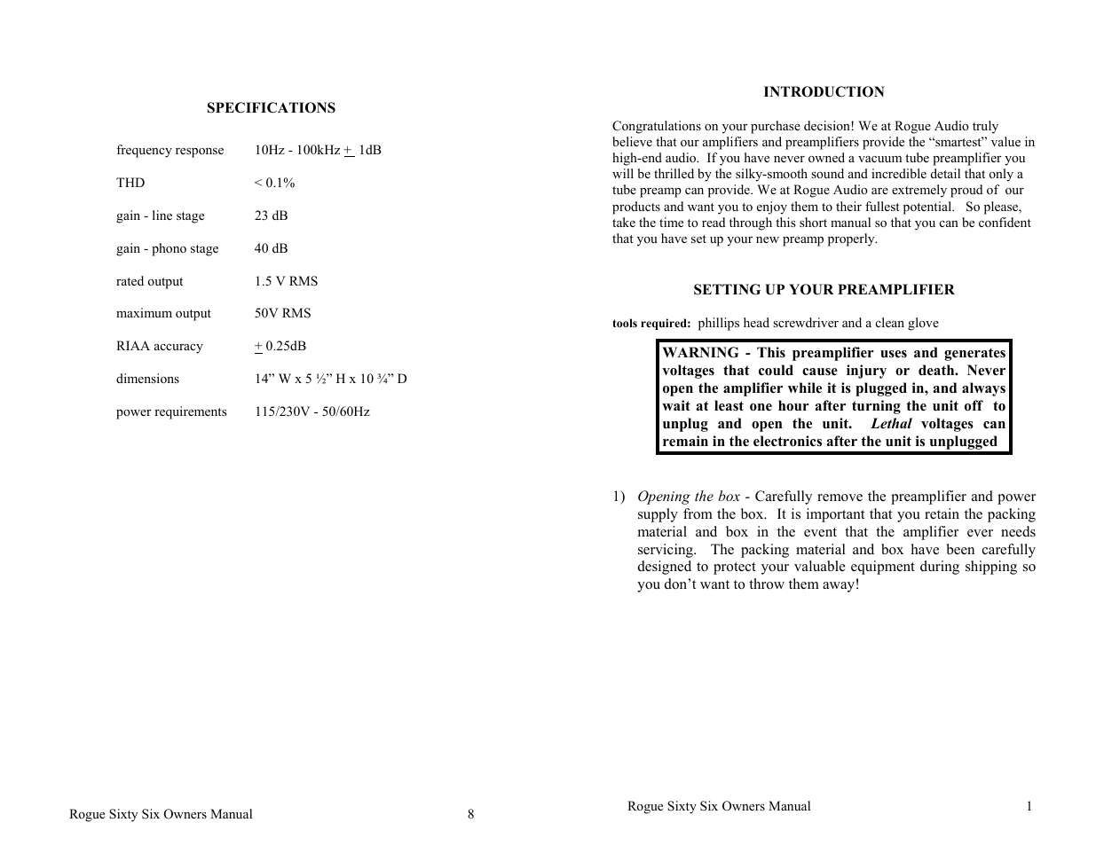 Rogue Audio Rogue Sixty Six User Manual | Page 10 / 12