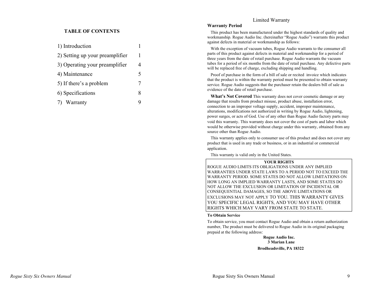 Rogue Audio Rogue Sixty Six User Manual | Page 11 / 12