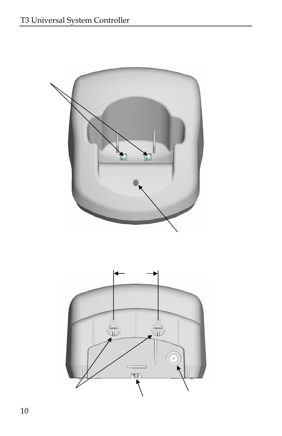 T3 universal system controller 10, Docking station reference back front | Remote Technologies IR-PRO T3 User Manual | Page 17 / 34