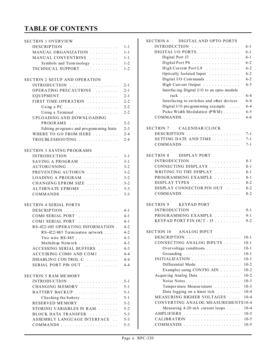 Remote Technologies RPC-320 User Manual | Page 2 / 51