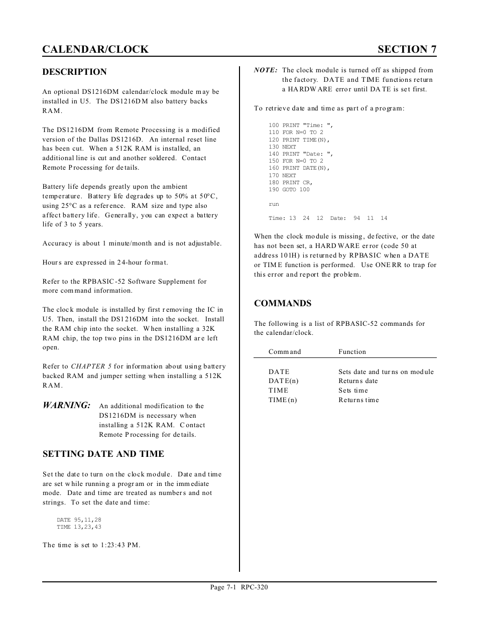 Remote Technologies RPC-320 User Manual | Page 30 / 51