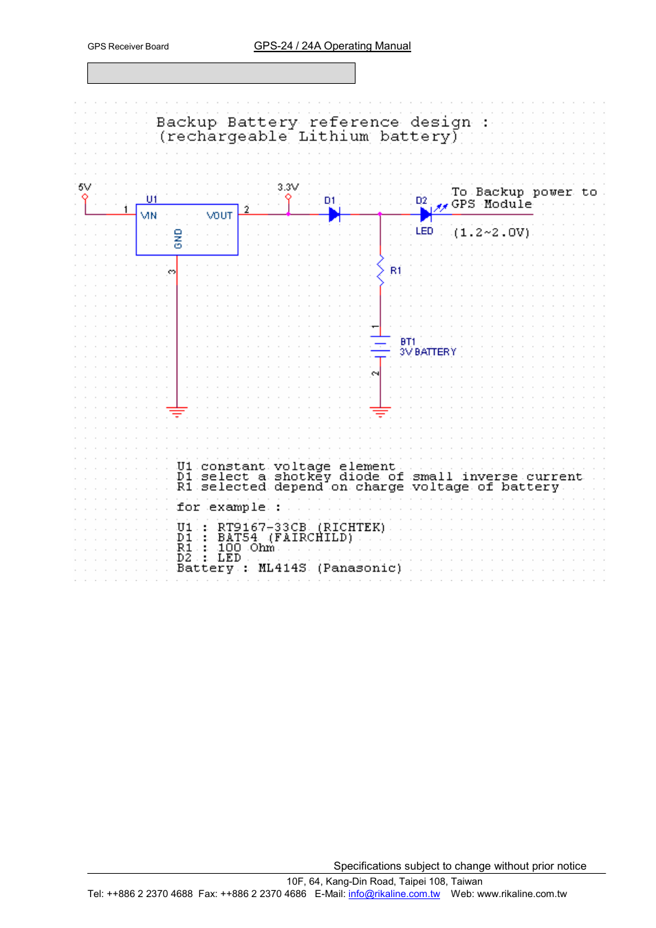Rikaline, Appendix b reference design | Rikaline GPS-24 User Manual | Page 14 / 24