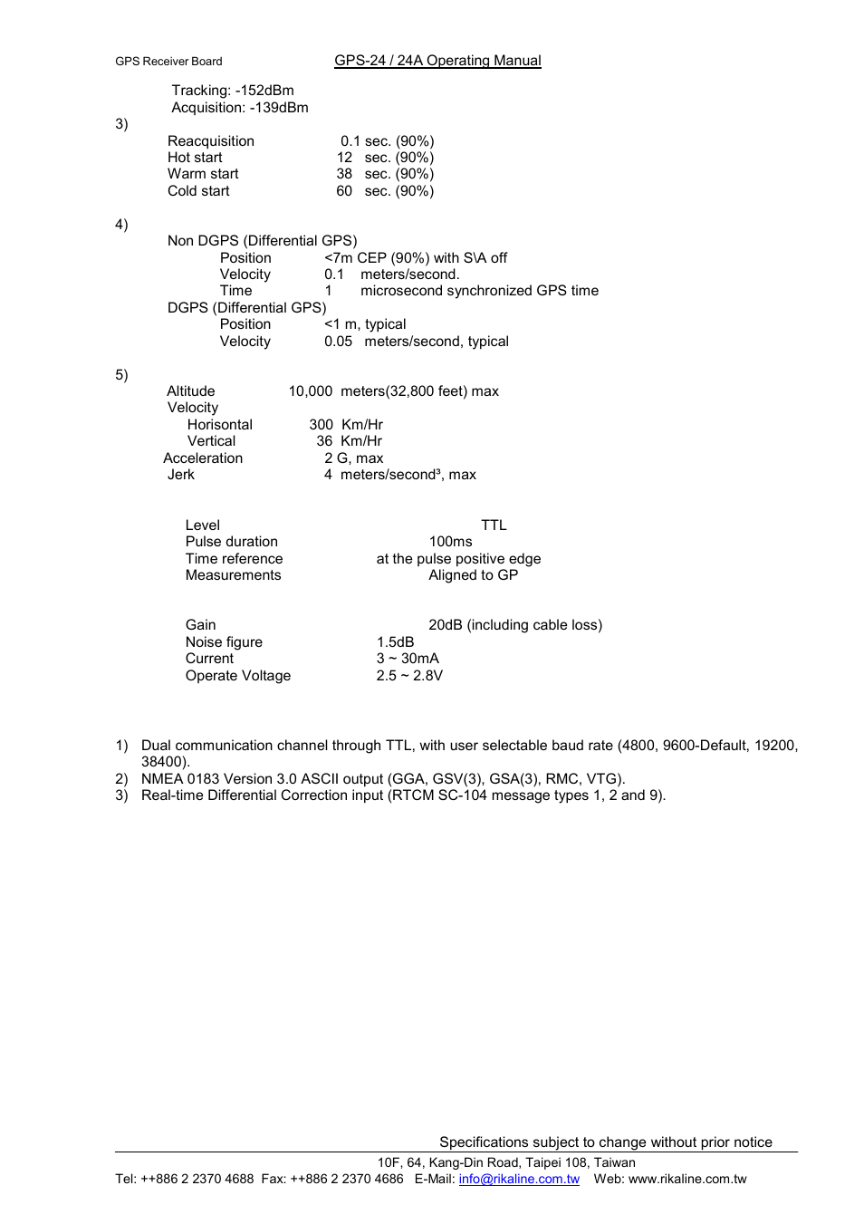 Rikaline | Rikaline GPS-24 User Manual | Page 3 / 24