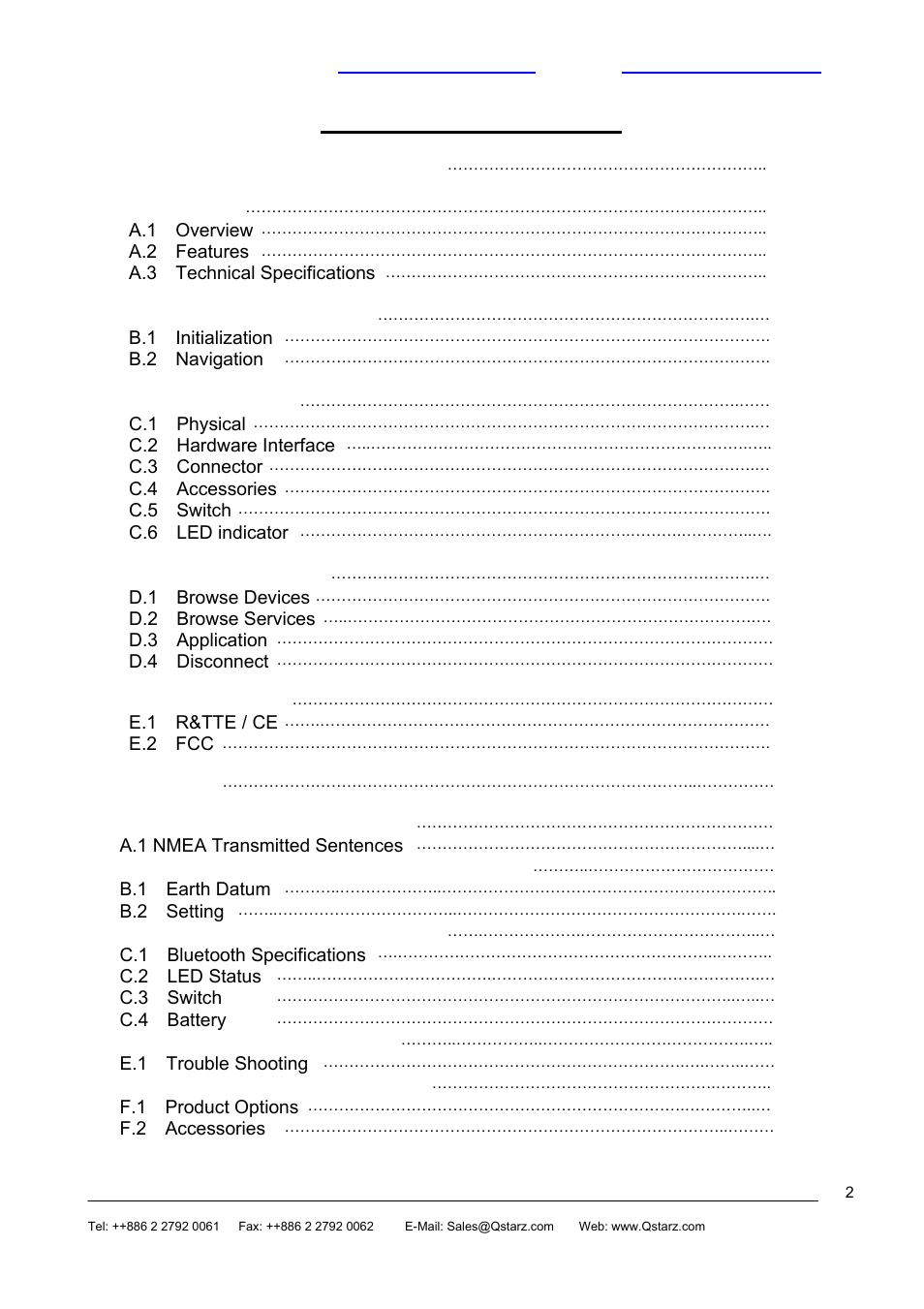 Rikaline BT-Q880 User Manual | Page 2 / 19