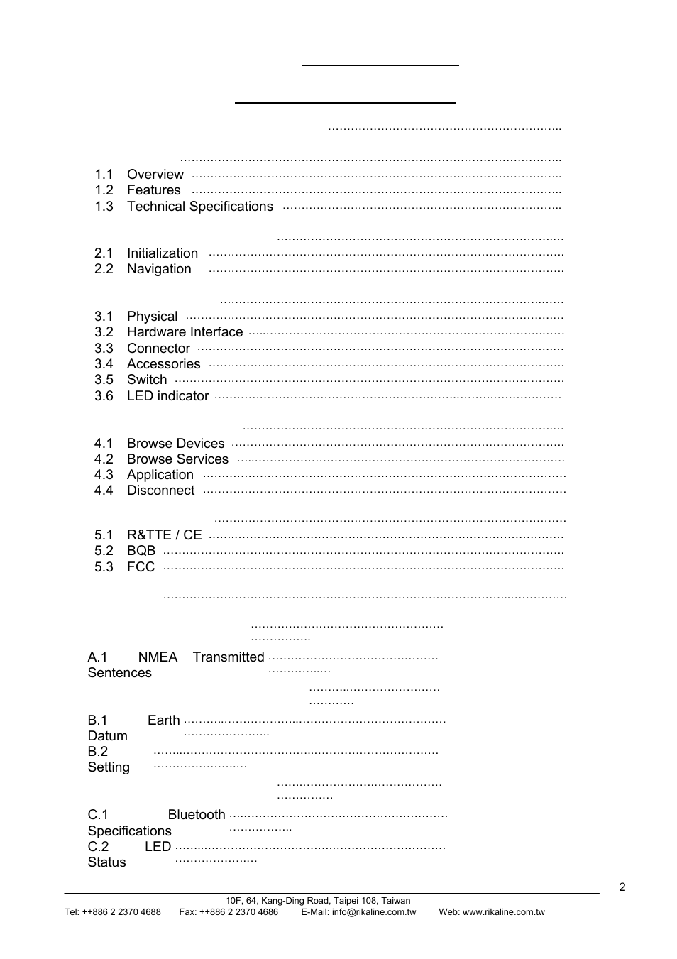 Rikaline GPS-6033 User Manual | Page 2 / 20