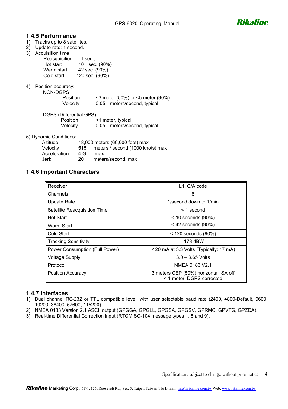 Rikaline | Rikaline CF GPS GPS-6020 User Manual | Page 4 / 11