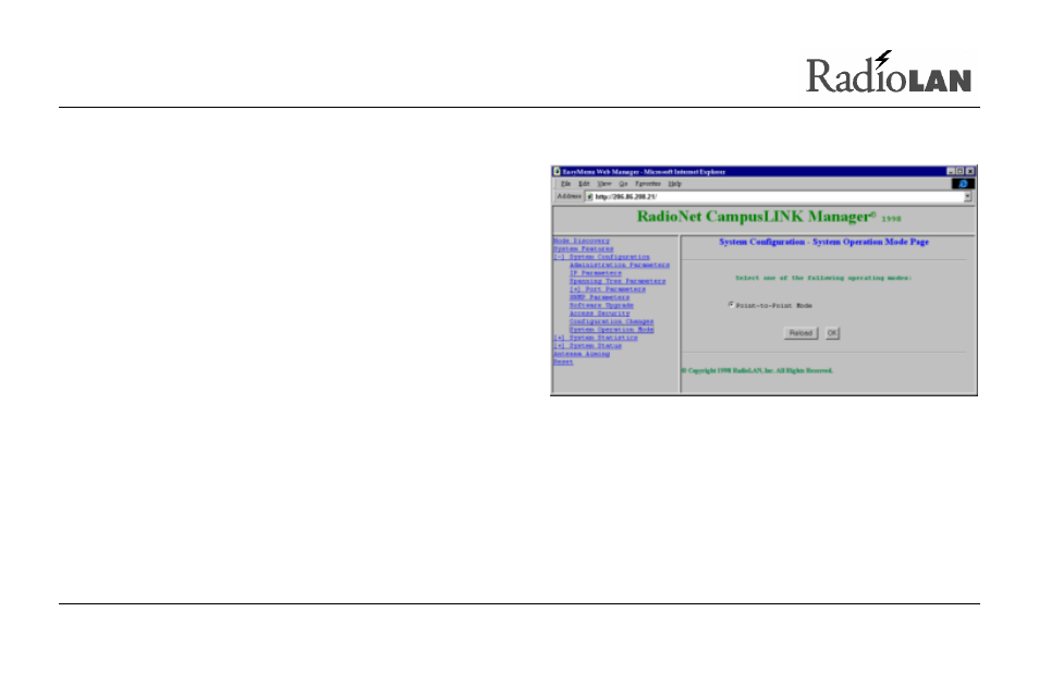 Setting the cpu’s mode of operation | RadioLAN Campus BridgeLINK User Manual | Page 57 / 146