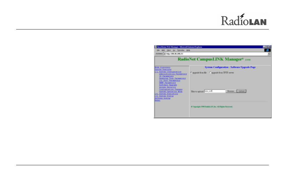 Upgrading system software | RadioLAN Campus BridgeLINK User Manual | Page 84 / 146