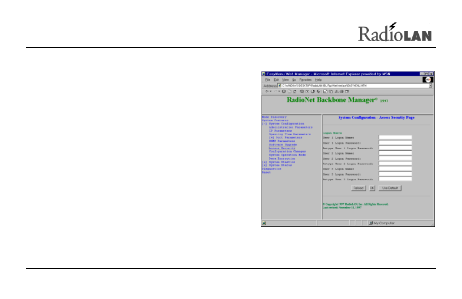 Setting up security features | RadioLAN DockLINK User Manual | Page 33 / 118