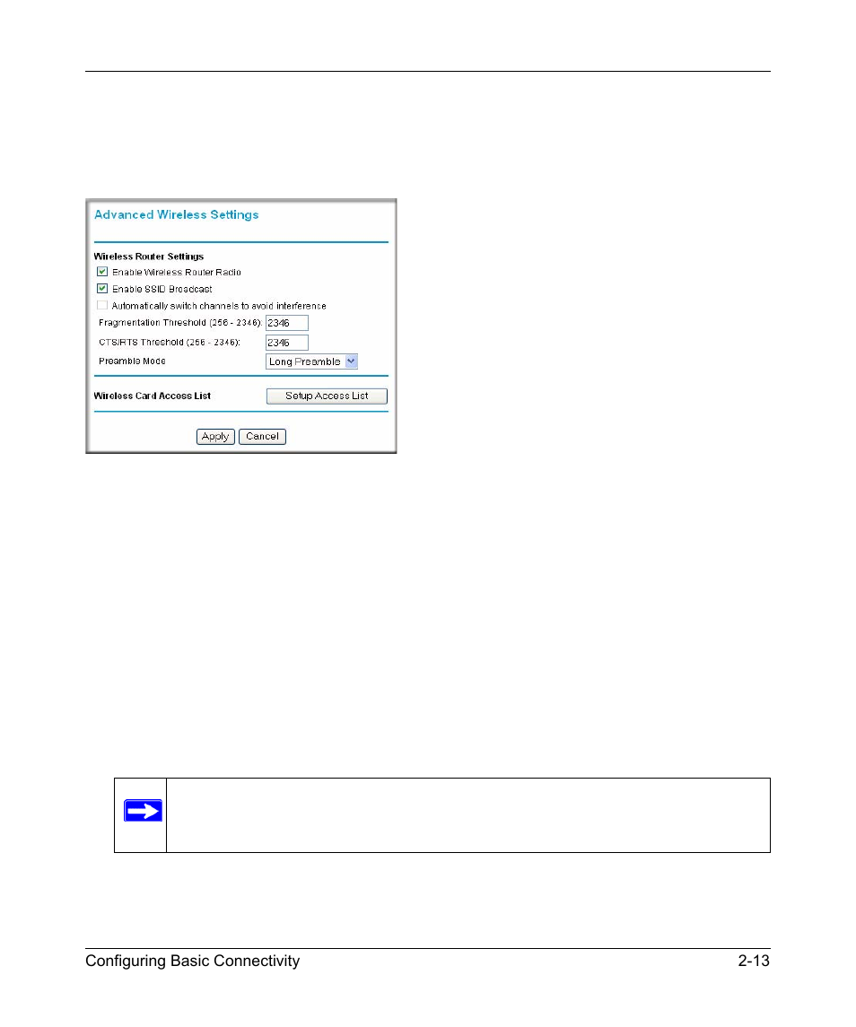 Viewing the advanced wireless settings | RadioLAN WNR834B User Manual | Page 27 / 118