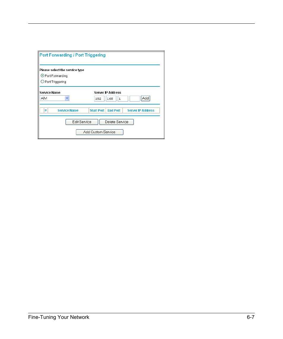 Adding a custom service, Adding a custom service -7 | RadioLAN WNR834B User Manual | Page 71 / 118