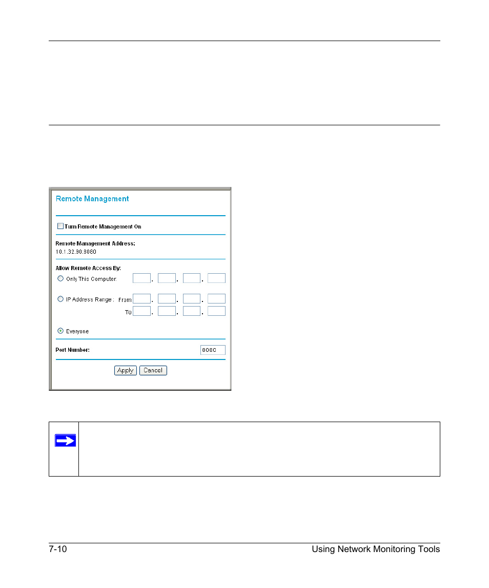 Enabling remote management access, Enabling remote management access -10 | RadioLAN WNR834B User Manual | Page 94 / 118