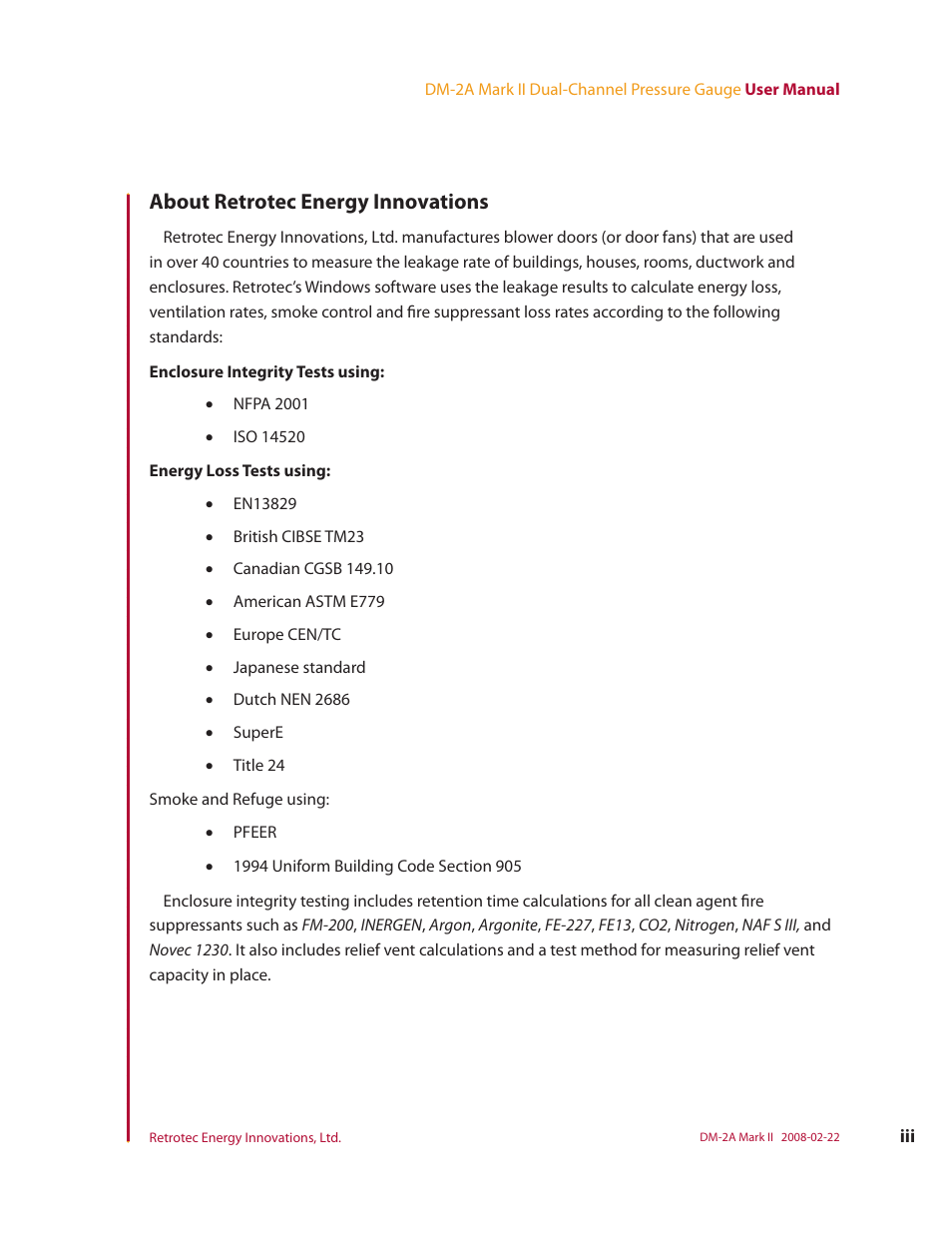About retrotec energy innovations | Retrotech DM-2A User Manual | Page 5 / 60