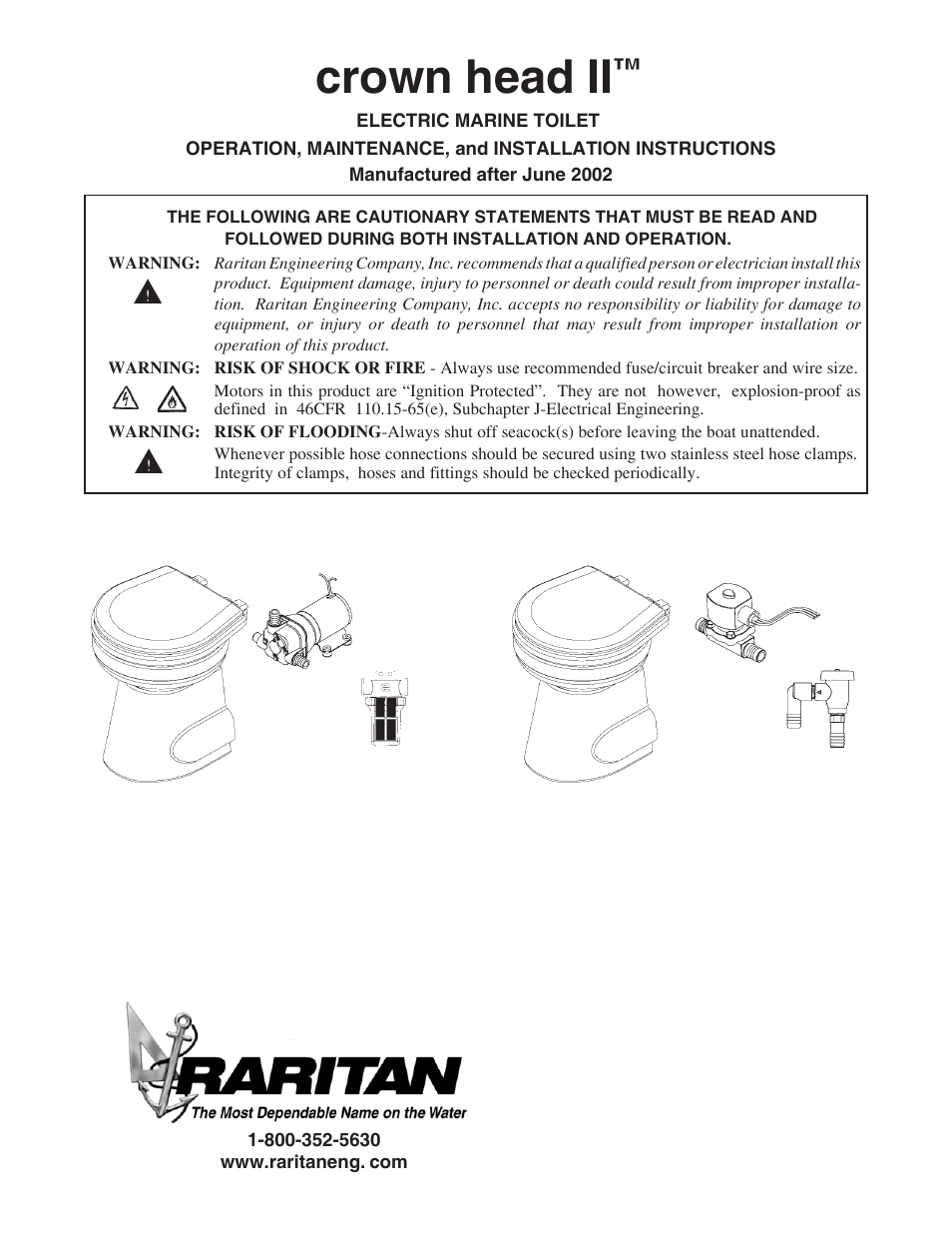 Raritan Engineering Crown Head II User Manual | 16 pages