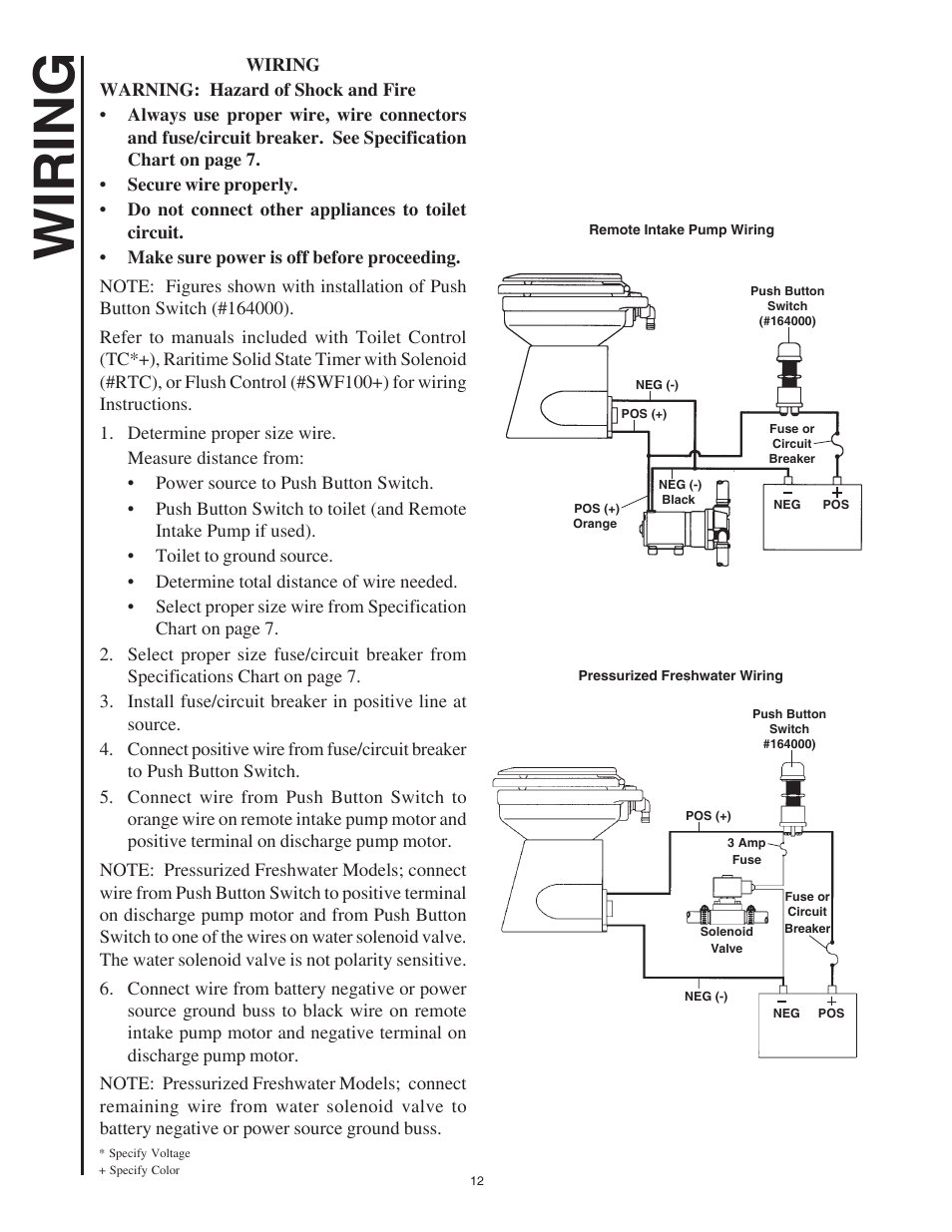 Wiring | Raritan Engineering Crown Head II User Manual | Page 12 / 16