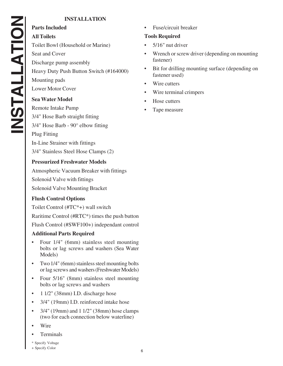 Installation | Raritan Engineering Crown Head II User Manual | Page 6 / 16